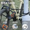 Bike Lock Combination, D Lock with Cable, 4 Digit Alloy Steel, Black Orange