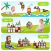Dekko Magnetic Building Blocks Kids Magnetic Tiles Educational Construction Toy