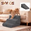 Skylos 2-in-1 Dog Steps for Bed,Adjustable 3-Steps High Density Foam Dog Ramp for Sofa