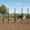 Metal Fence Posts 5Ft 10Pc Set U Shape Powder Coated for Garden Boundary Green