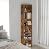 Levede Slim Bookcase Tall Bookshelf 6 Tier Adjustable Shelf Living Room Walnut