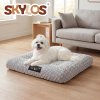 SKYLOS Small Dog Bed Soft Rose Velvet Non-Slip Pet Crate Keneel Mattress Mat