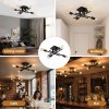 EMITTO Semi Flush Mount Ceiling Light Fixture Matte Black 4 Light E27 Socket