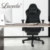 Levede Office Desk Chair Gaming Recliner Adjustable Height with Footrest Black