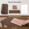 Levede Narrow Side Table 2 Tier Storage MDF End Table Rubber Wood Legs Brown