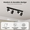EMITTO Led Ceiling Spot Light GU10 4-Way Fully Adjustable Steel Modern Black