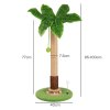 Skylos Cat Scratching Post Palm Tree Cat Scratcher With Brush Toy Indoor Green