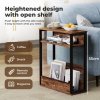 Levede 40x18x55cm Side Table with Storage Shelf Metal Frame