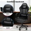 Levede Office Desk Chair PU Gaming Recliner Adjustable Height Swivel Black