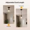 Emitto Ceiling Pendant Light Retro Industrial Glass LampShade Adjustable Cable
