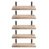 Levede Floating Shelves Wood Wall Mounted Shelf Rustic Set of 5 Light Brown