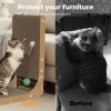 Skylos 48cm High L Shaped Cat Scratching Board with Ball Toy Wall Furniture