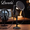 Levede Desktop Microphone Stand Adjustable Mic Clip Desk Pop Filter Shock Mount