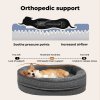 Skylos Orthopedic Plush Dog Bed Soft Washable Pet Bed Grey Cosy Cushion L Size