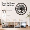 Yezi Wall Clock Silent Quartz Tree Design 40Cm Large Face For Living Room Black