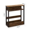 Levede 40x18x55cm Side Table with Storage Shelf Metal Frame