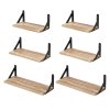 Levede Floating Shelves 6 Set Wood Shelves for Wall Brown Modern Storage Home
