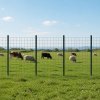 Metal Fence Posts 5Ft 10Pc Set U Shape Powder Coated for Garden Boundary Green