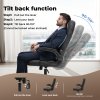Ergonomic Office Computer Chair PU Leather Swivel Recliner with Flip-Up Armrests