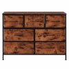 Levede Chest of Drawers 7 Drawer Storage for Bedroom Living Room in Brown Black