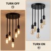 Emitto Ceiling Lights 5 Lights Flush Fitting Pendant Lamp E27 Base Black