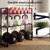 Centra 3 Tier Dumbbell Rack Adjustable Heavy Duty Steel Weight Storage Stand