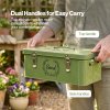 TOQUE Seed Box 4-Compartment Storage Box Metal Seed Organiser Dark Green