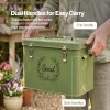 TOQUE Seed Storage Box Organiser 3 Compartment Metal Seed Storage Green