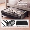 Levede Under Bed Storage Box with Lid Wheels,48L ,Metal Frame,Black