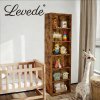 Levede Slim Bookcase Tall Bookshelf 6 Tier Adjustable Shelf Living Room Walnut