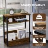 Levede 40x18x55cm Side Table with Storage Shelf Metal Frame