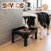 Skylos Raised Dog Bowl 4-Height Adjustable Feeding Station Full Set 1600ml Black