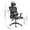 Office Computer Chair Mesh Ergonomic Lumbar Support Swivel with Armrest Headrest