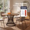 Levede Round Dining Table for 4-6 People 30mm MDF Metal Base Kitchen Brown