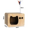 Skylos Cat Scratching Post Cat Cardboard House Cat Scratcher with Toy Indoor