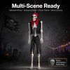 Yezi Halloween Skeleton Life Size Pirate Decor 166cm PE Plastic White