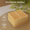 Levede Marker Pen Storage Bamboo 18 Compartment Desk Organiser Craft Stationary