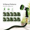 Traderight Expandable Garden Hose 5m to 15m 10-Pattern Nozzle Kink-Free Green