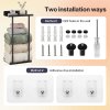 Levede Towel Rack Adjustable No Drilling Towel Holder Storage Wall Mounted Black