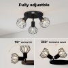 EMITTO 3-Way Spotlight Ceiling Light Adjustable Vintage Black E14 Metal Fixture