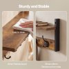 Levede Coat Rack Wall Mounted Wooden Hooks Hangers Storage Shelf 2 Pack Brown