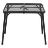 Levede Folding Camping Table Adjustable Height Aluminium Picnic Desk Black 90cm
