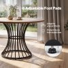 Levede Round Dining Table for 4-6 People 30mm MDF Metal Base Kitchen Brown