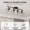 EMITTO LED Spot Ceiling Light 4-Way Adjustable Vintage Black Metal E14 Fixture
