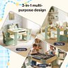 Levede Kids Table and Chair Sets 3-in-1 Study Toy Storage MDF Safe Design Green