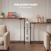 Levede Console Table Slim Height Adjustable with Outlets for Entryway Sofa Black