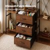 Levede Book Shelves 10 Open 3 Fabric Drawers Tall Storage Unit for Office Brown
