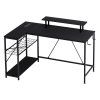Levede L-Shaped Gaming Desk Computer Table with RGB Lights Power Outlets 132.5CM