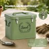 TOQUE Seed Storage Box Organiser 3 Compartment Metal Seed Storage Green