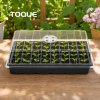 TOQUE Seed Trays 5Pc Clear View With Lids 40 Cell Propagators For Plants Black